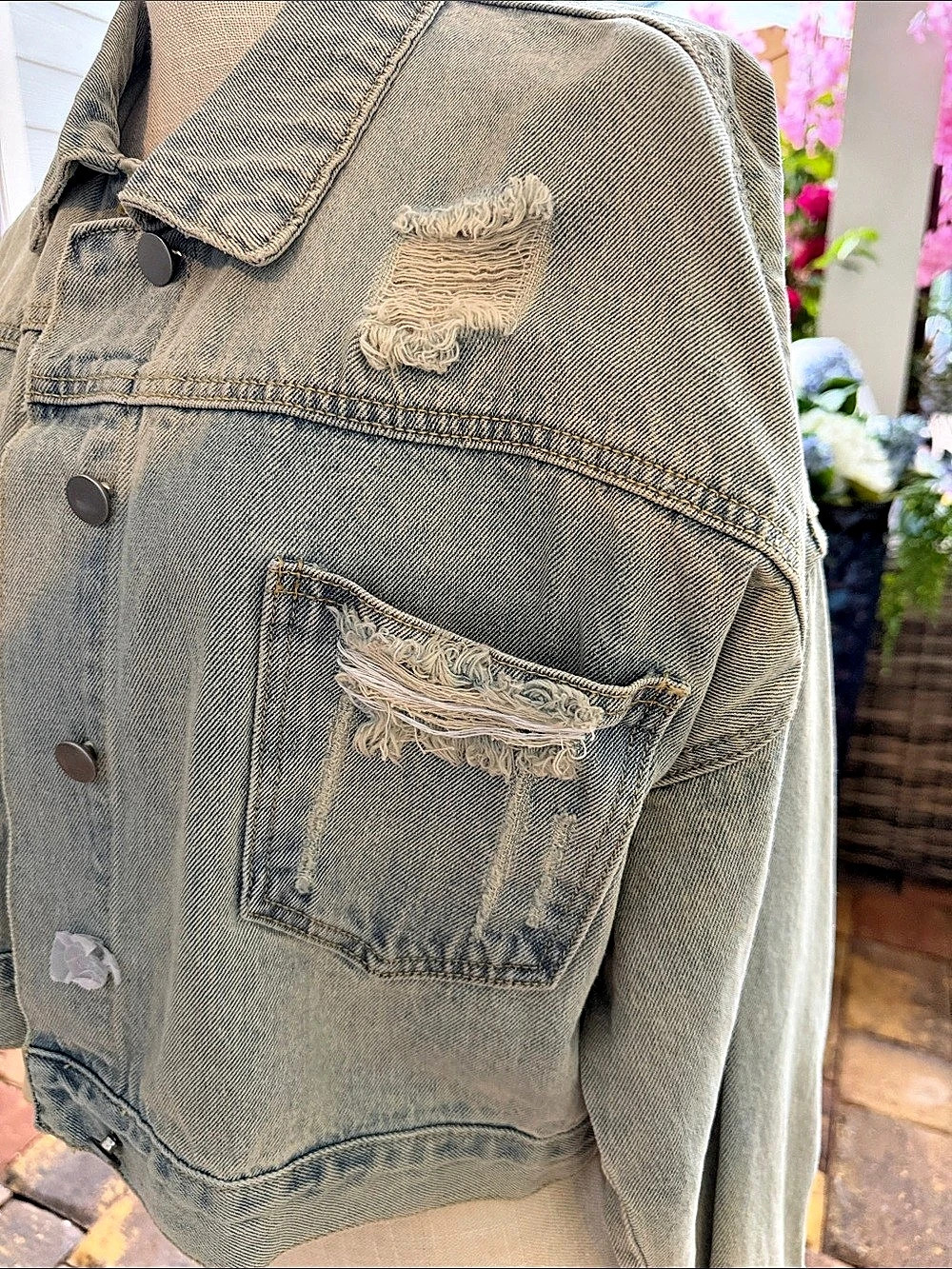 Blueb Distressed Denim Jacket - Picture 3 of 7